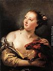 Woman with a Parrot by Giovanni Battista Tiepolo